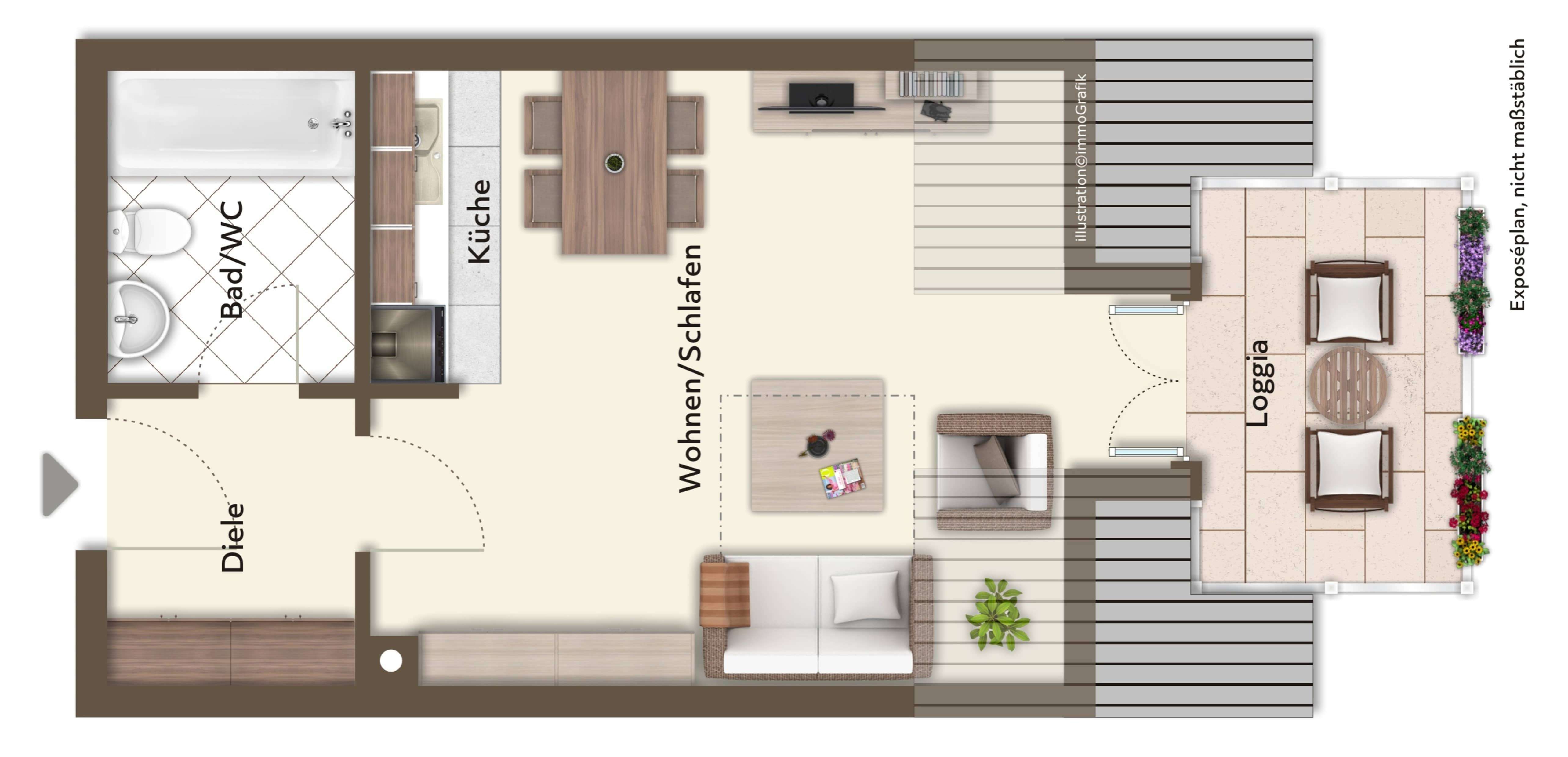 Thumbnail-Wohnung zum Kaufen in Deggendorf 130.000,00 € 31.88 m²