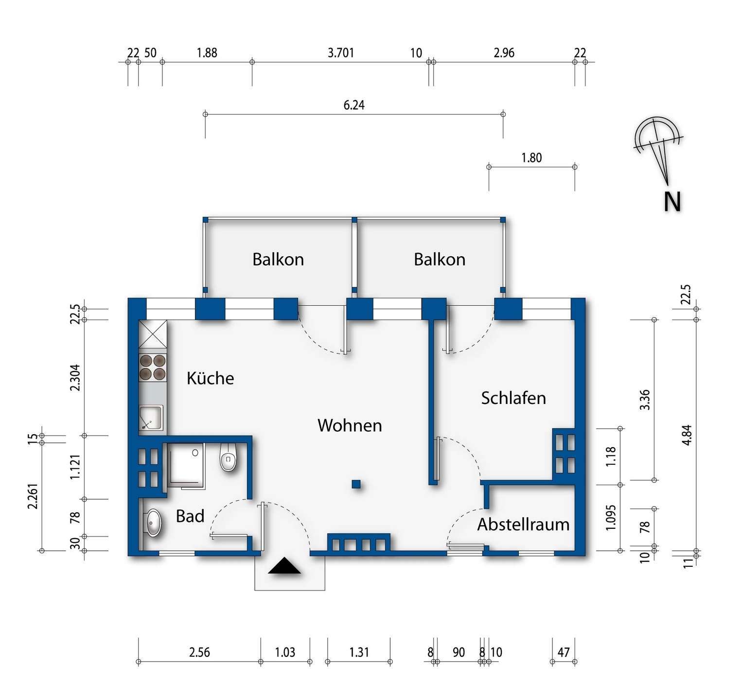 Thumbnail-Wohnung zum Kaufen in Hamburg 495.000,00 € 54.75 m²