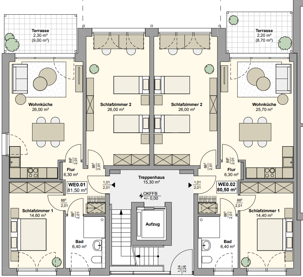 Thumbnail-Wohnung zum Mieten in Bochum 407,00 € 55 m²