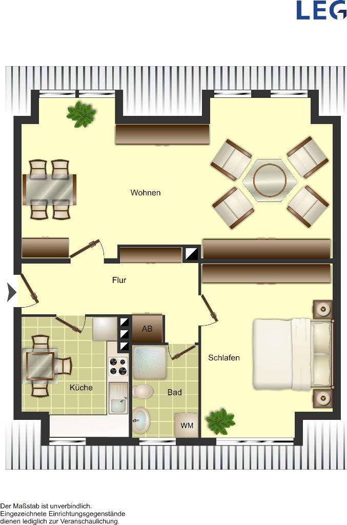 Thumbnail-Wohnung zum Mieten in Düsseldorf 619,00 € 43.88 m²