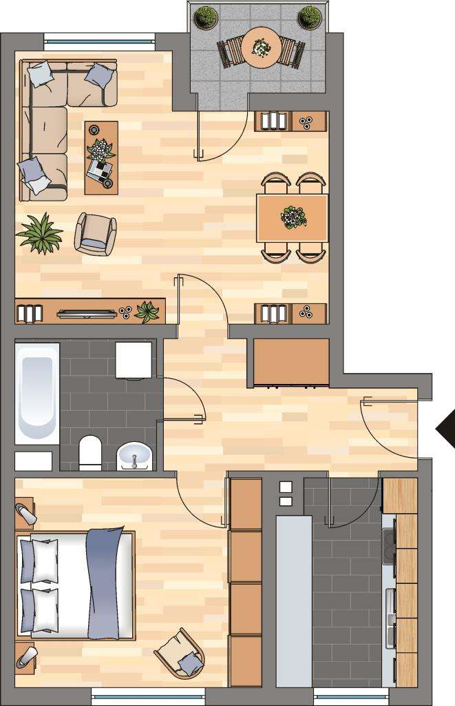 Thumbnail-Wohnung zum Mieten in Neustadt an der Weinstraße 549,00 € 57.22 m²