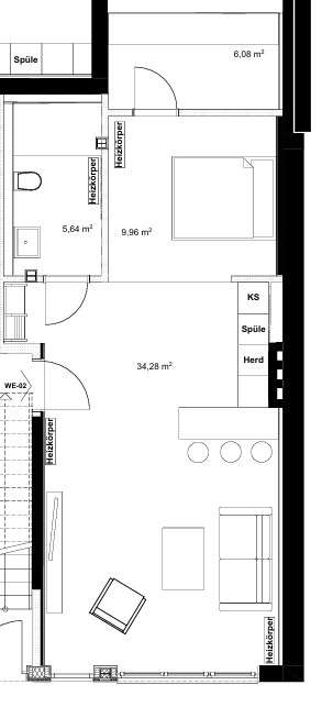 Thumbnail-Wohnung zum Mieten in Wesseling 840,00 € 55.96 m²