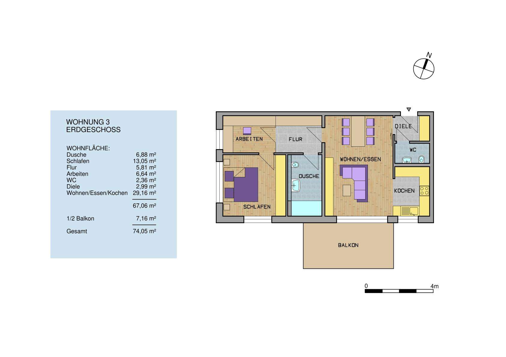 Thumbnail-Wohnung zum Kaufen in Simmozheim 394.317,00 € 74.05 m²