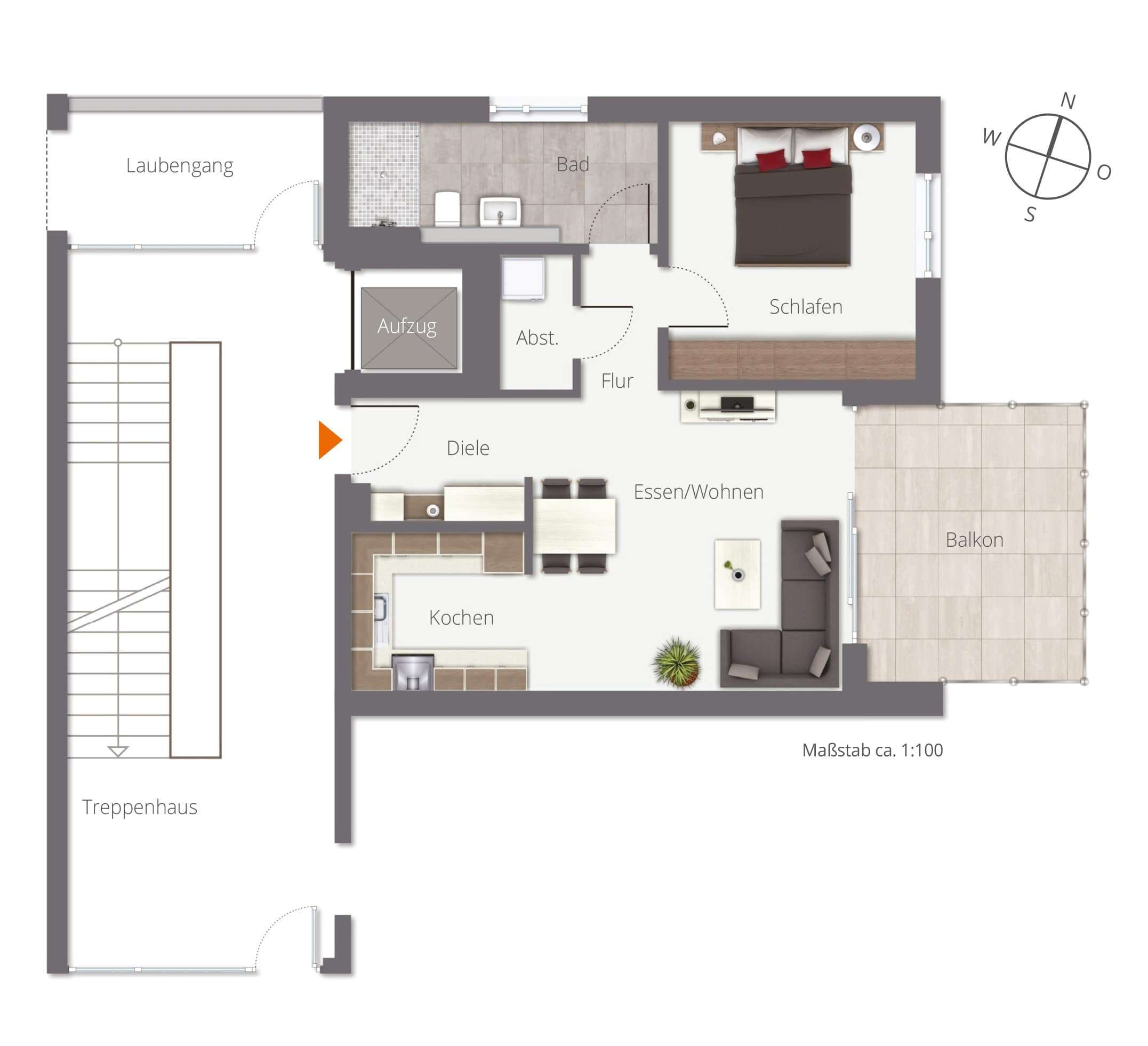 Thumbnail-Wohnung zum Kaufen in Biberach 340.500,00 € 62.09 m²