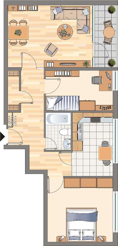 Thumbnail-Wohnung zum Mieten in Dortmund 376,08 € 76.66 m²