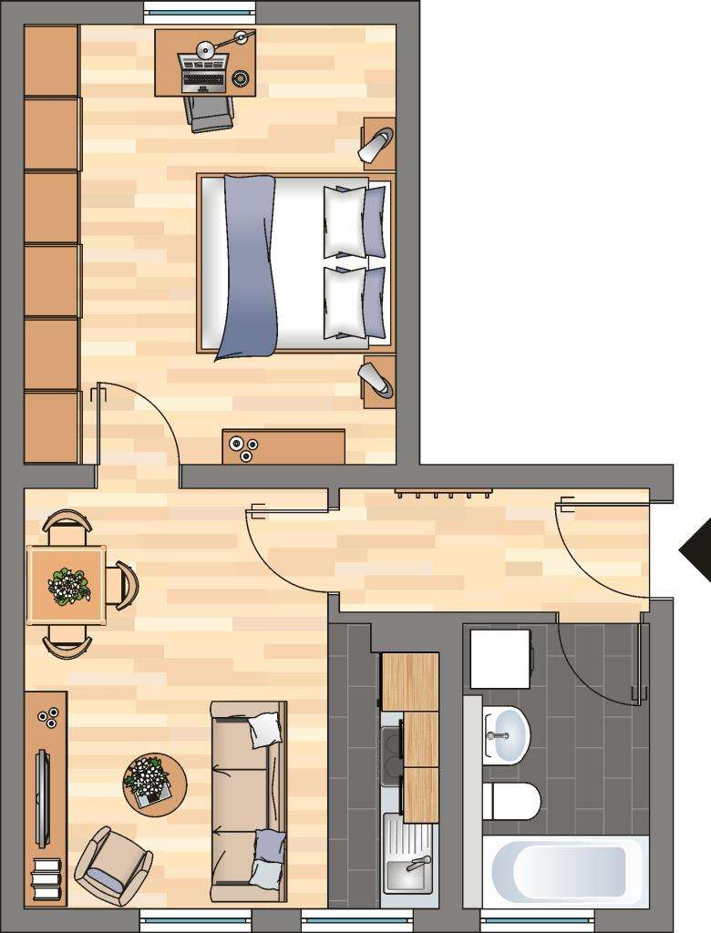 Thumbnail-Wohnung zum Mieten in Dortmund 357,00 € 36.37 m²