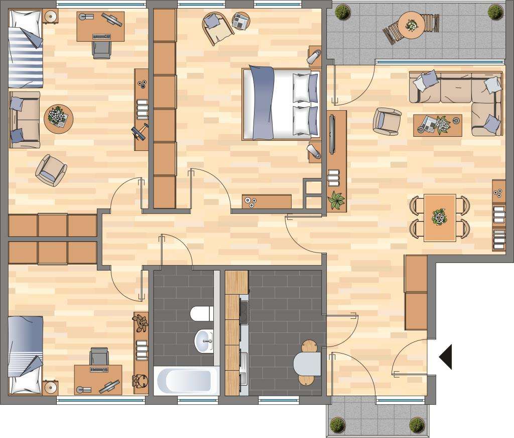 Thumbnail-Wohnung zum Mieten in Baesweiler 514,00 € 71.6 m²