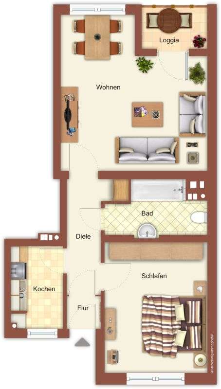 Thumbnail-Wohnung zum Mieten in Mönchengladbach 289,86 € 49.78 m²