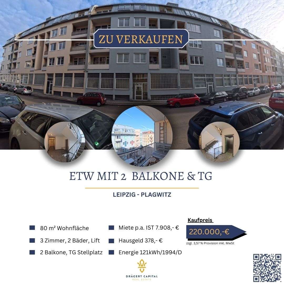 Thumbnail-Wohnung zum Kaufen in Leipzig 220.000,00 € 79.63 m²