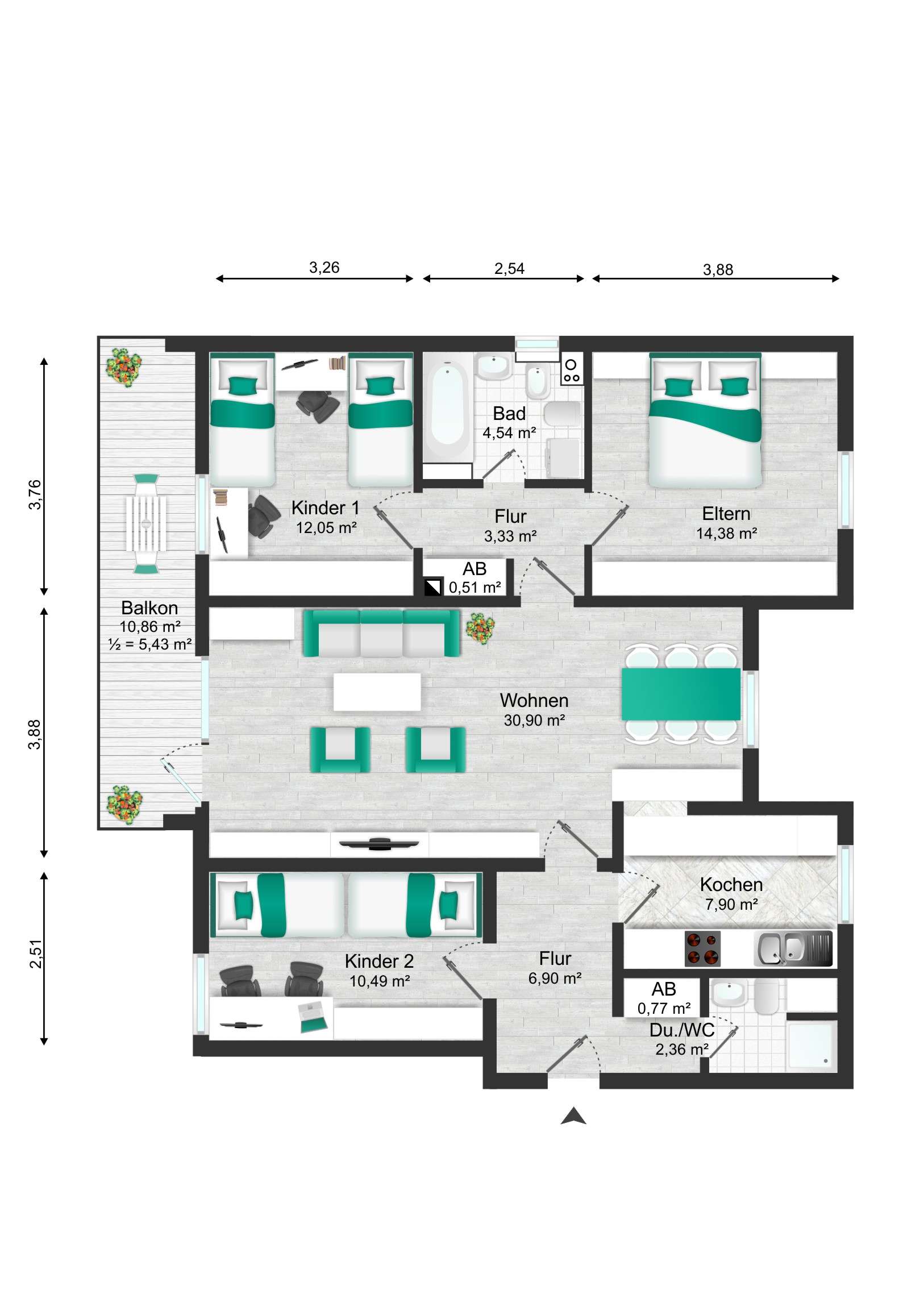Thumbnail-Wohnung zum Kaufen in Ludwigshafen am Rhein 289.800,00 € 99 m²