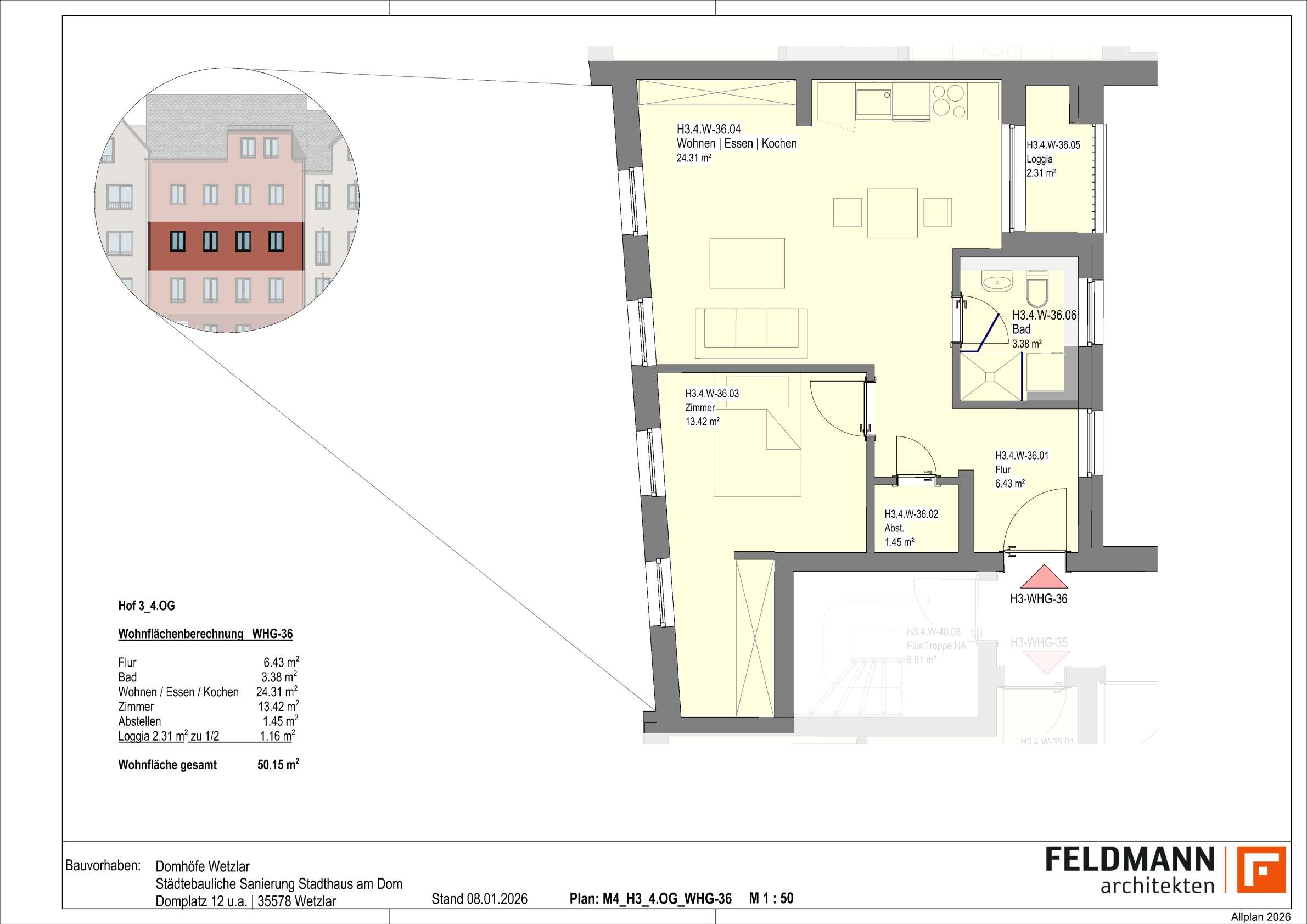 Thumbnail-Wohnung zum Mieten in Wetzlar 900,00 € 50.19 m²