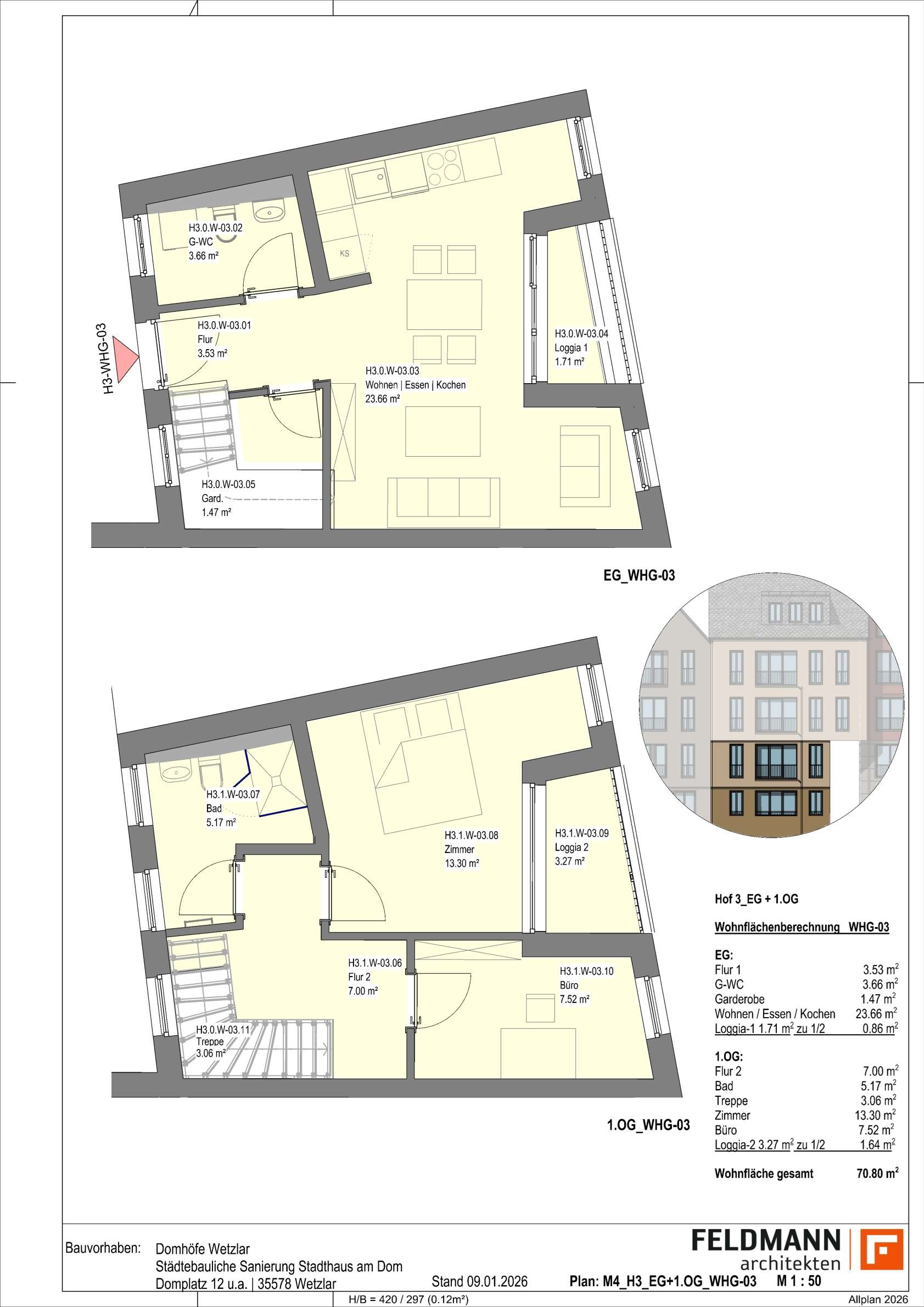 Thumbnail-Wohnung zum Mieten in Wetzlar 1.140,00 € 71.21 m²