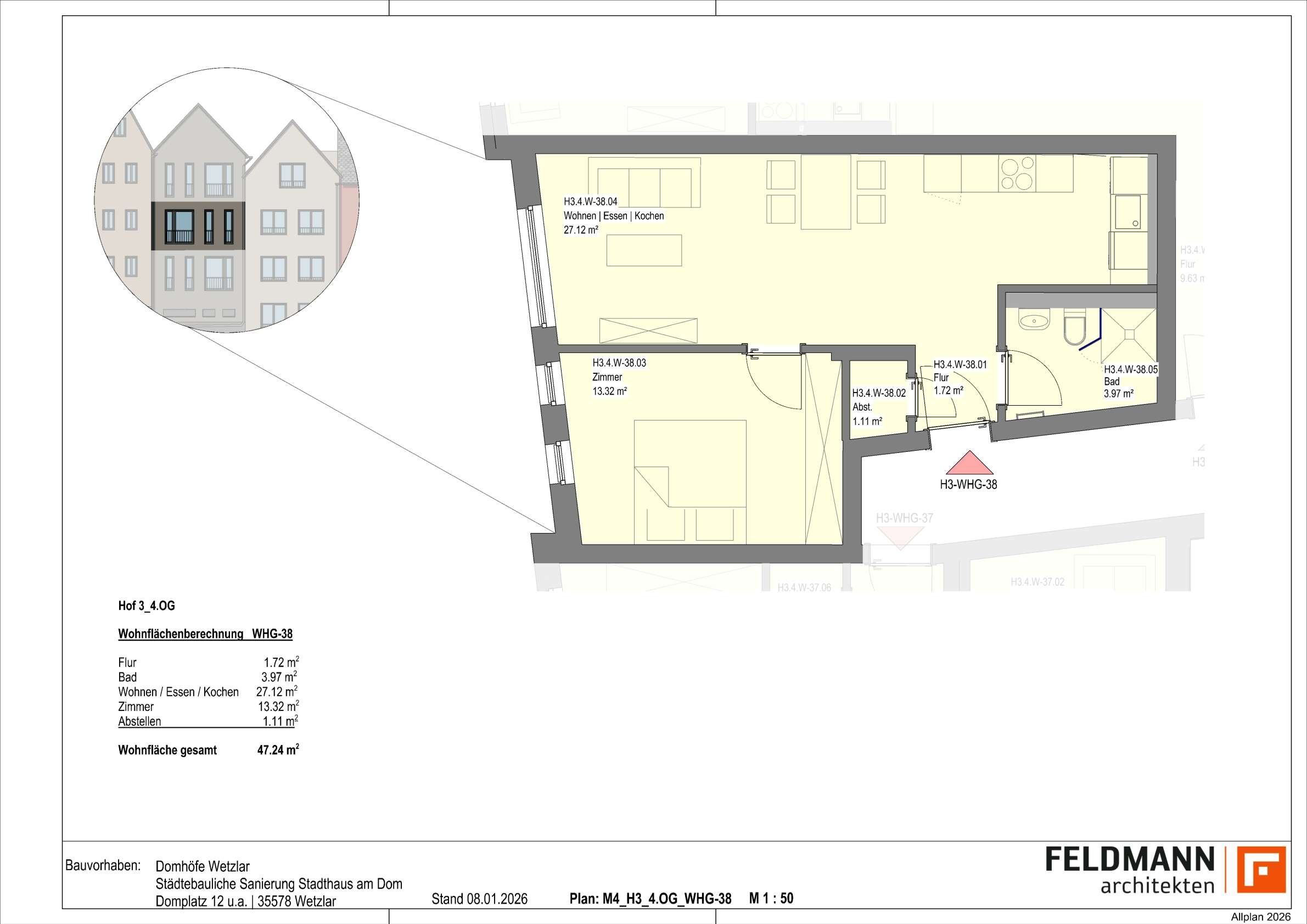 Thumbnail-Wohnung zum Mieten in Wetzlar 770,00 € 47.28 m²