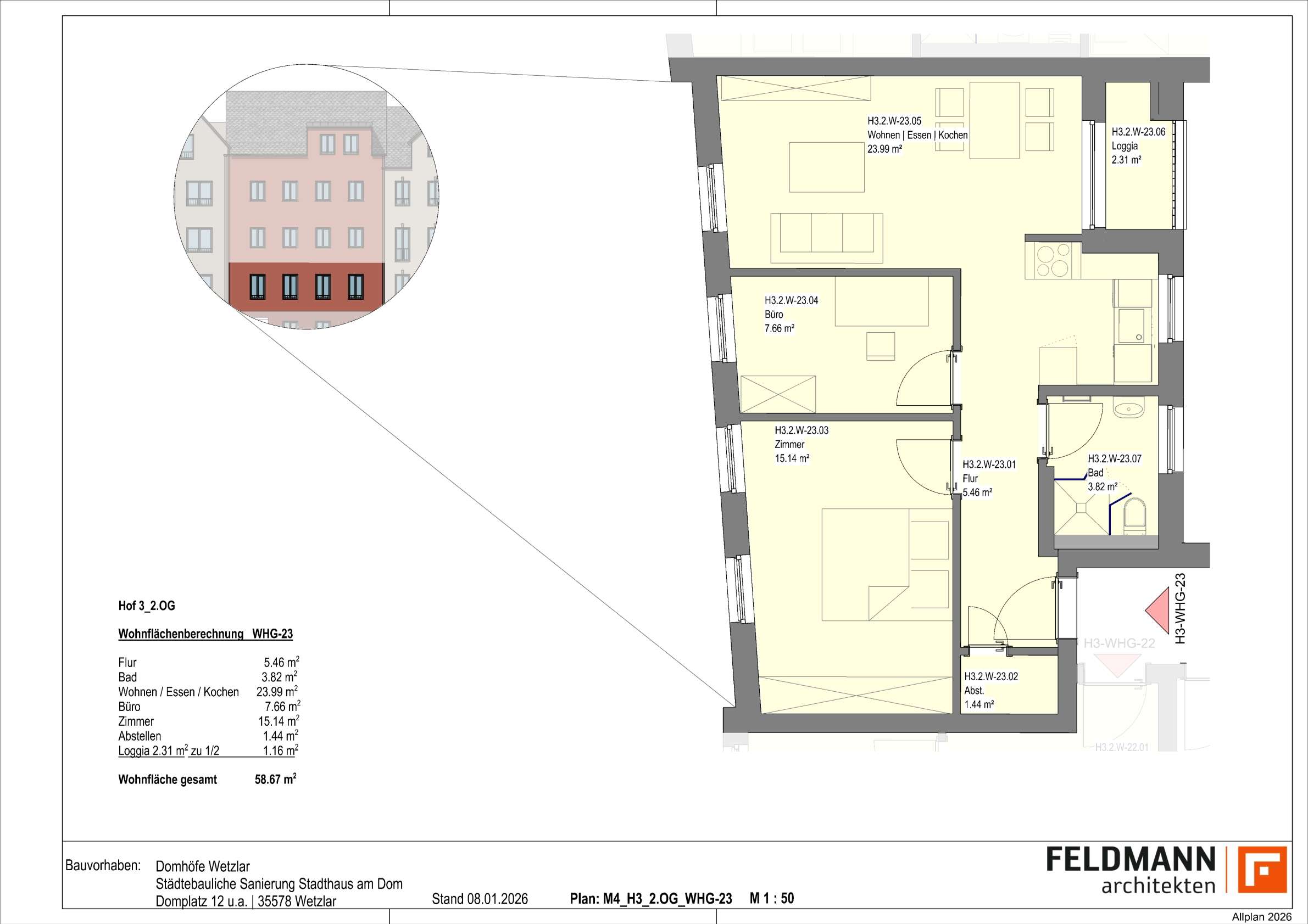 Thumbnail-Wohnung zum Mieten in Wetzlar 990,00 € 58.7 m²
