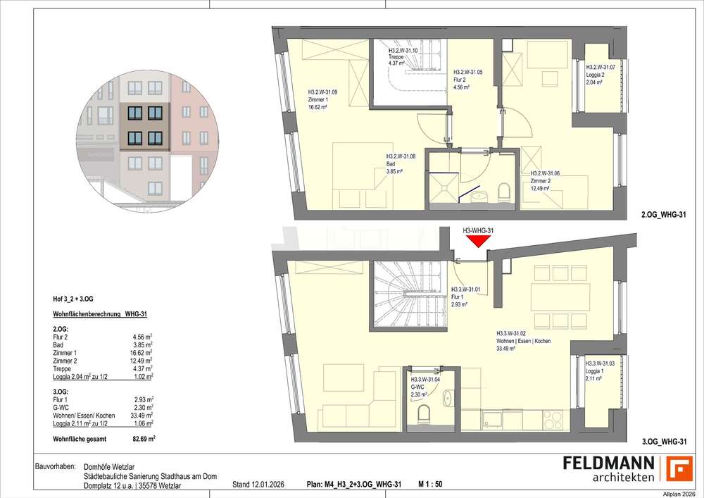 Thumbnail-Wohnung zum Mieten in Wetzlar 1.240,00 € 82.73 m²