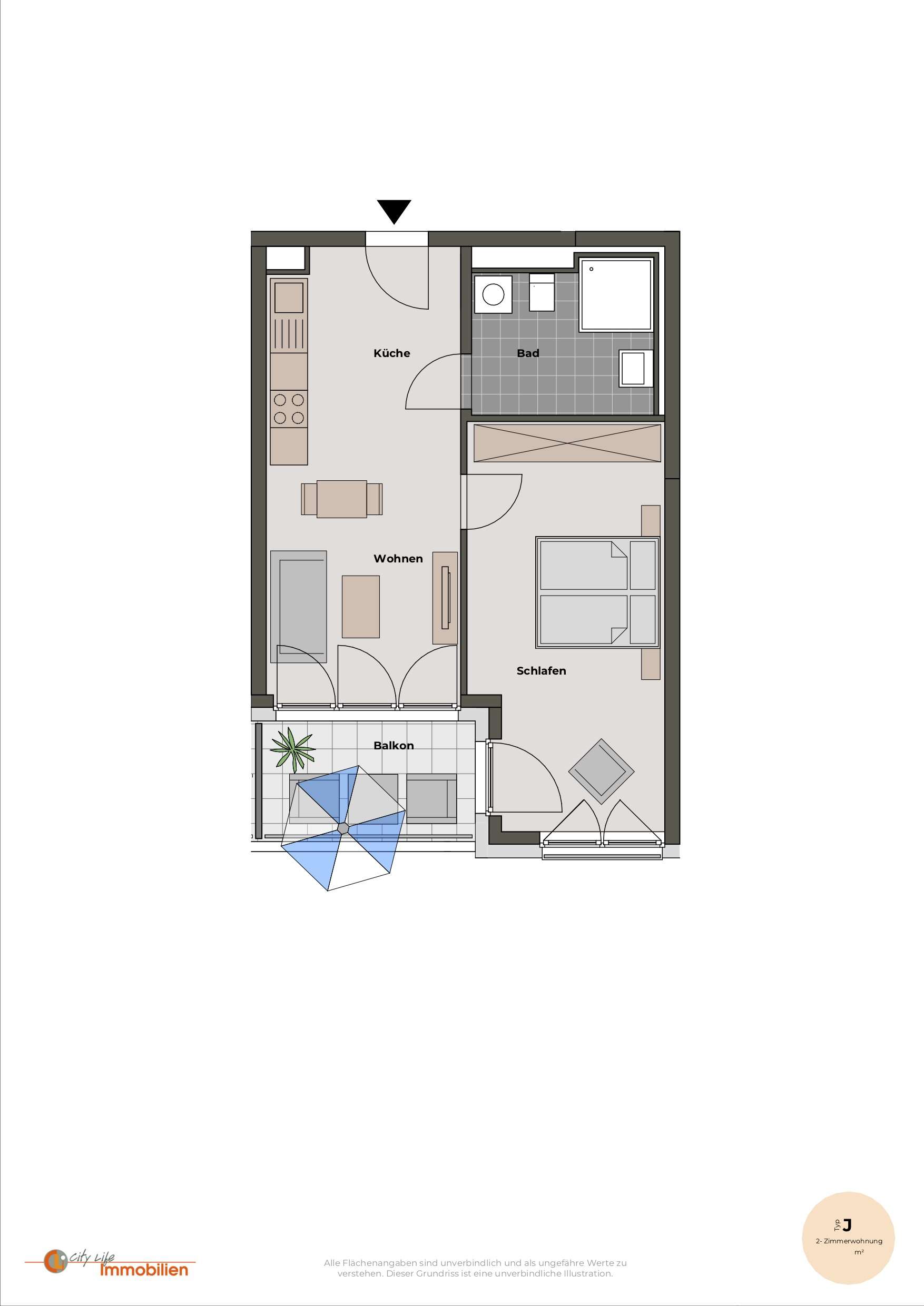 Thumbnail-Wohnung zum Mieten in Langen 850,00 € 52.26 m²
