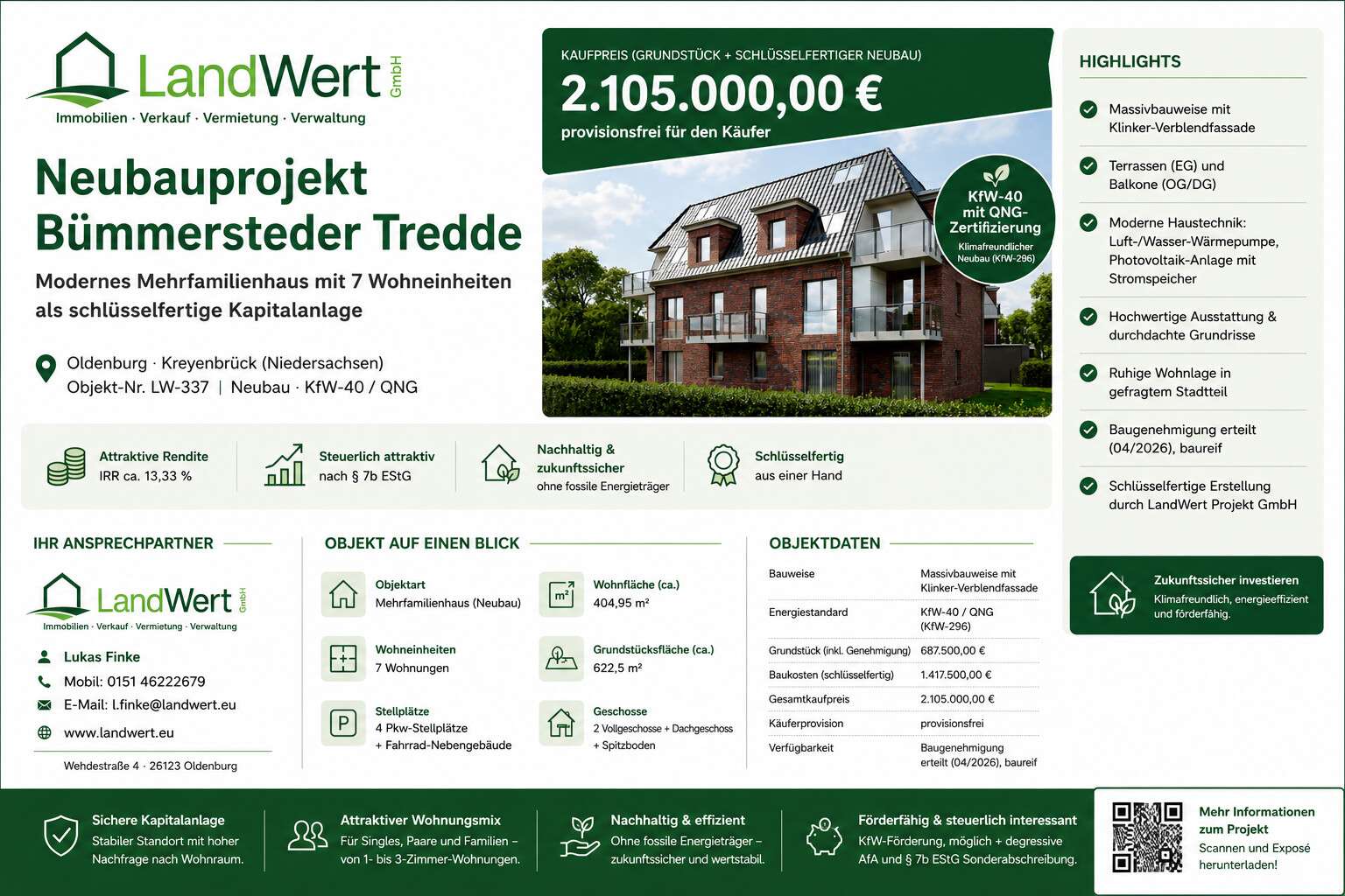 Thumbnail-Grundstück zu verkaufen in Oldenburg 2.105.000,00 € 622.5 m²