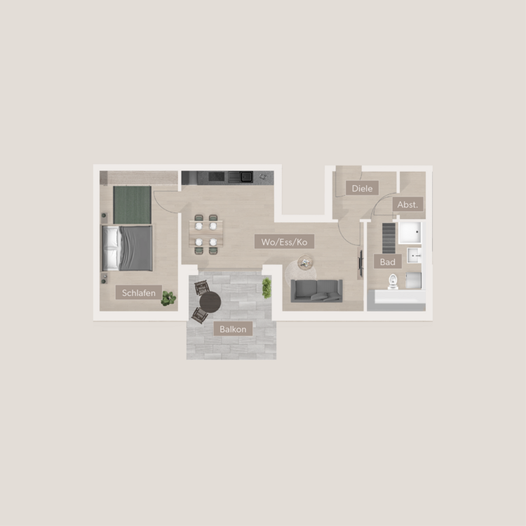 Thumbnail-Wohnung zum Kaufen in Furth 302.180,00 € 52.1 m²