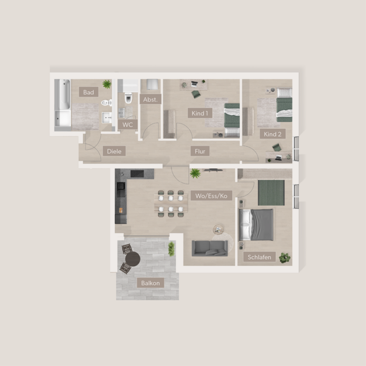 Thumbnail-Wohnung zum Kaufen in Furth 514.692,00 € 88.74 m²