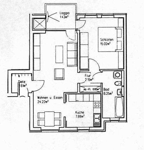 Thumbnail-Wohnung zum Mieten in Düsseldorf 399,71 € 60.41 m²