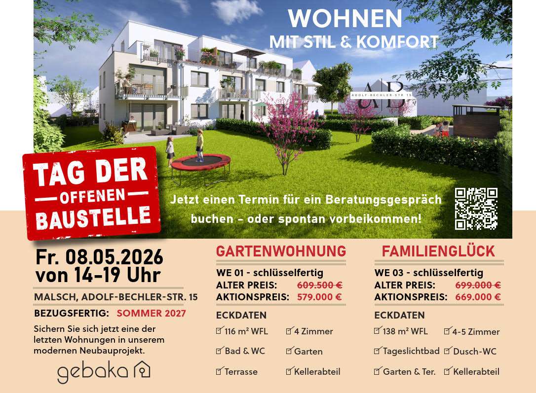 Thumbnail-Wohnung zum Kaufen in Malsch 579.000,00 € 116 m²