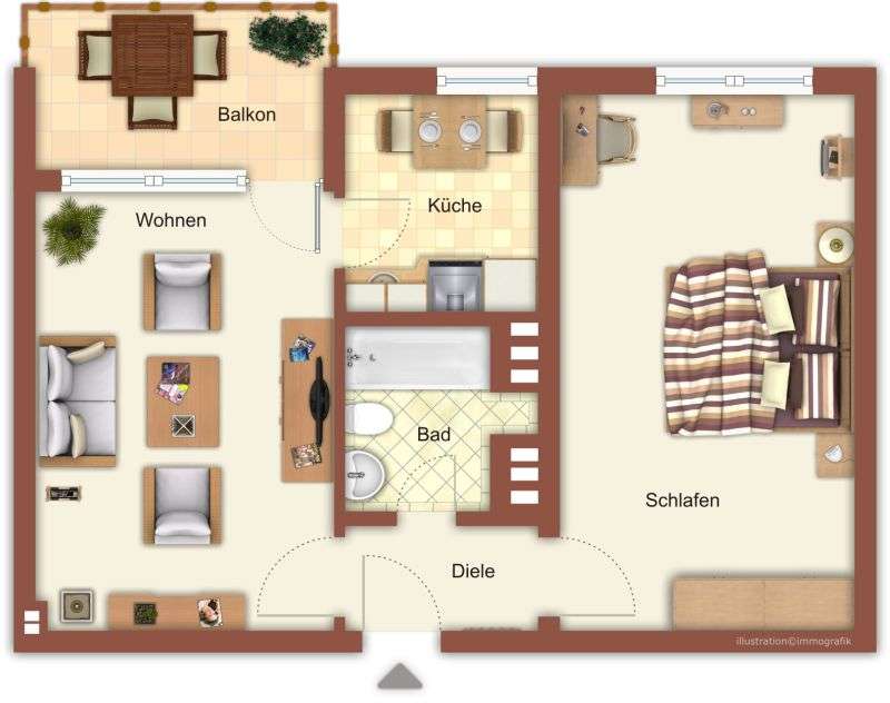 Thumbnail-Wohnung zum Mieten in Mönchengladbach 499,00 € 50 m²