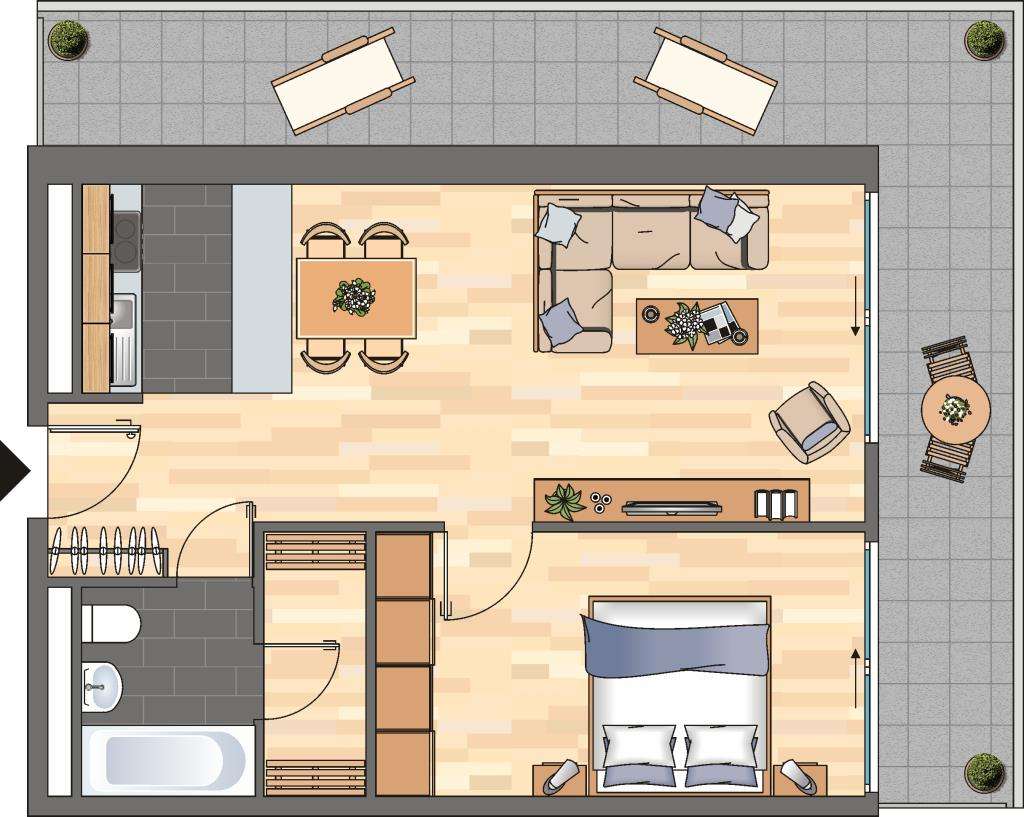 Thumbnail-Wohnung zum Mieten in Ludwigshafen am Rhein 556,00 € 58.95 m²