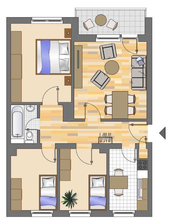 Thumbnail-Wohnung zum Mieten in Mönchengladbach 659,00 € 63 m²
