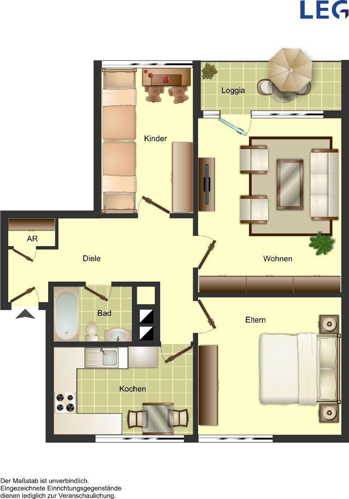 Thumbnail-Wohnung zum Mieten in Kreuztal 489,00 € 79.32 m²
