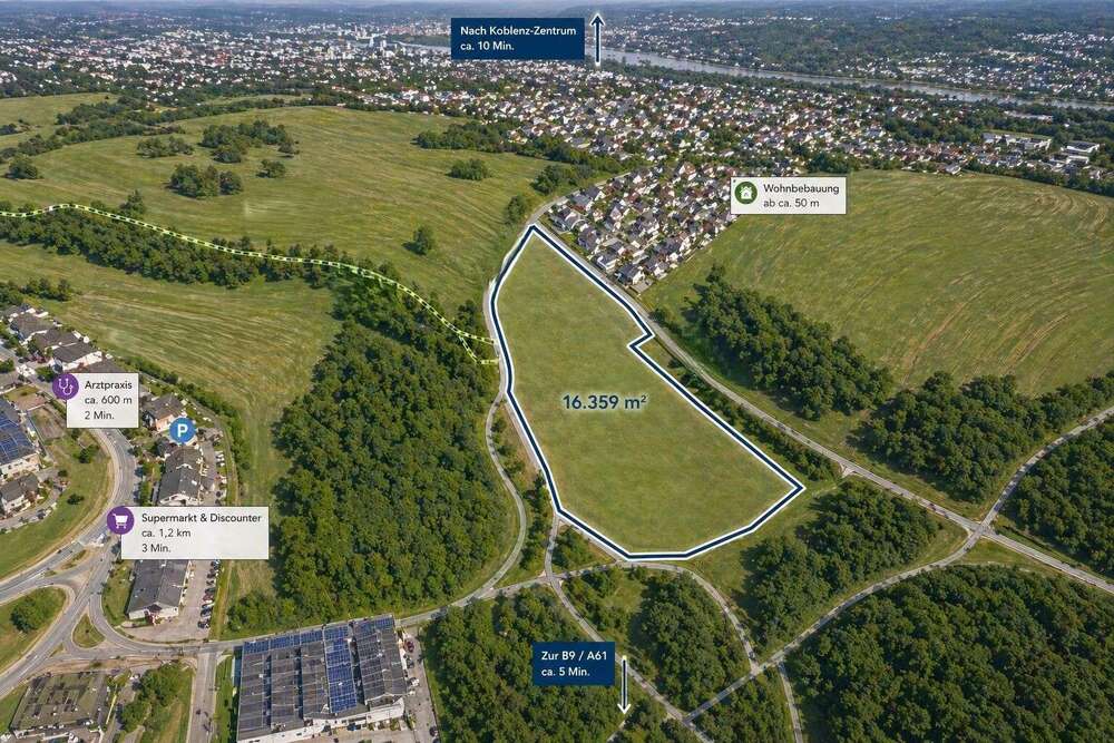 Thumbnail-Grundstück zu verkaufen in Koblenz 880.000,00 € 16359 m²