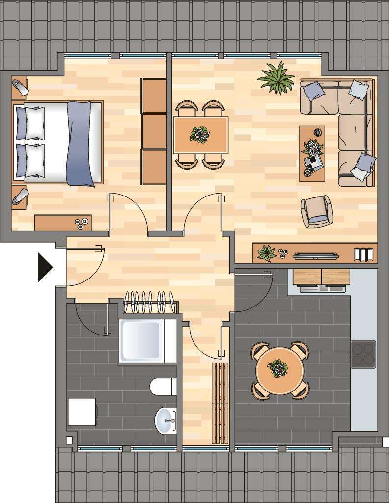 Thumbnail-Wohnung zum Mieten in Zeven 539,00 € 56.03 m²