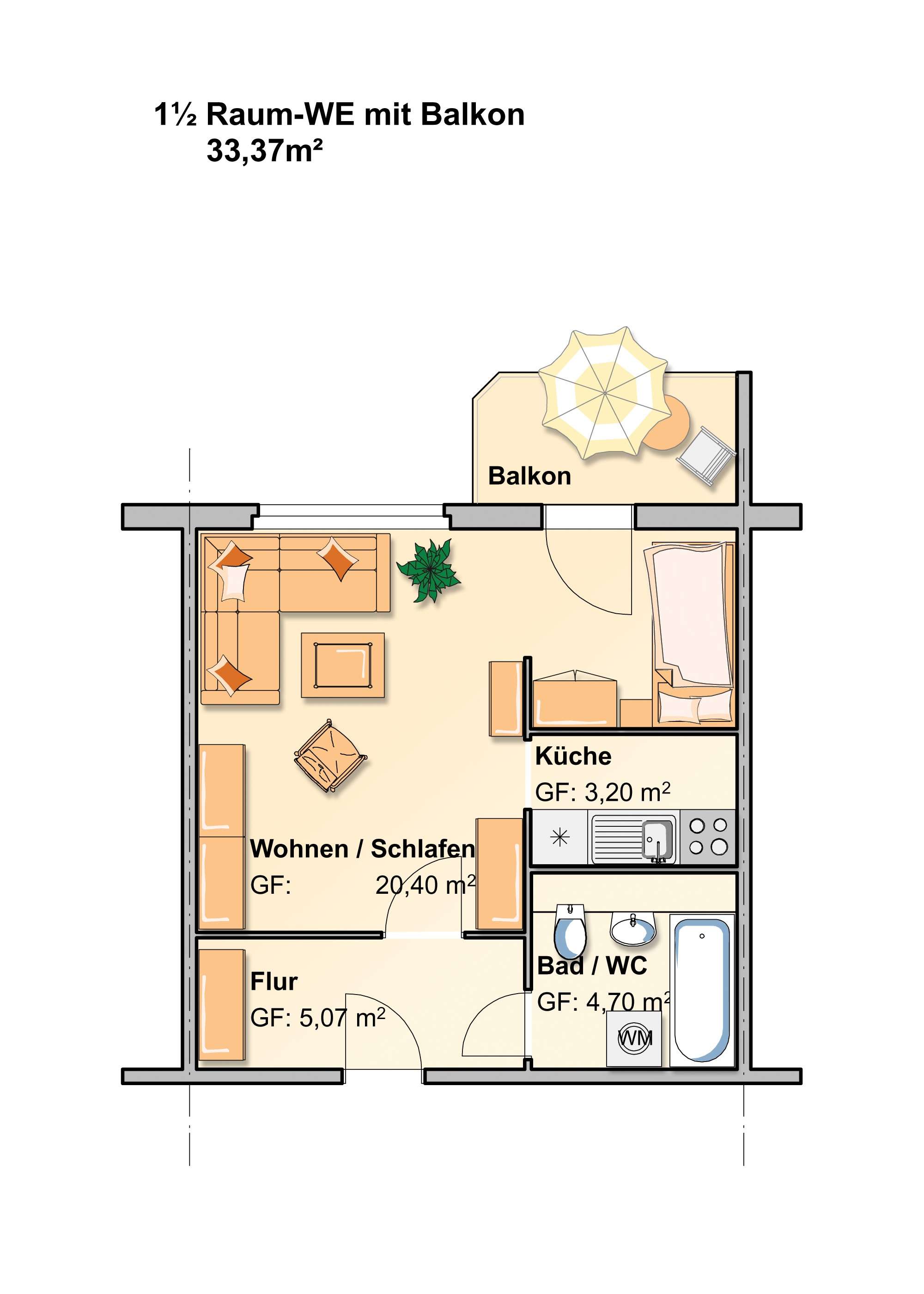 Thumbnail-Wohnung zum Mieten in Werdau 200,00 € 33.37 m²
