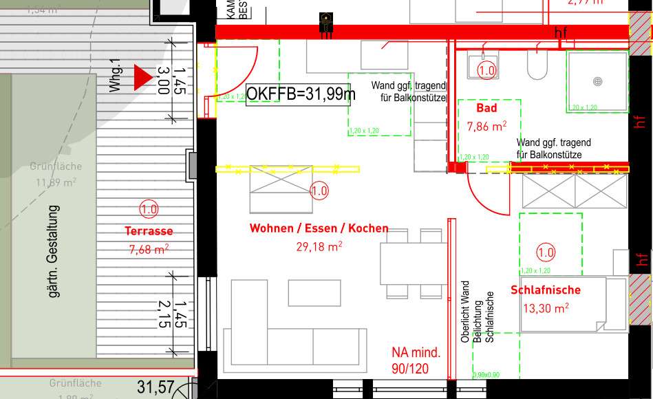 Thumbnail-Wohnung zum Mieten in Rhede 812,00 € 58 m²