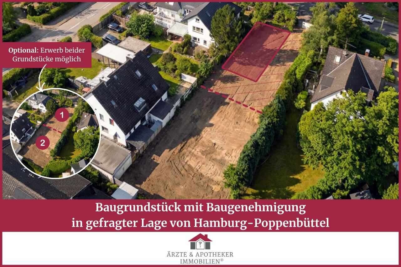 Thumbnail-Grundstück zu verkaufen in Hamburg Poppenbüttel 389.000,00 € 455.5 m²