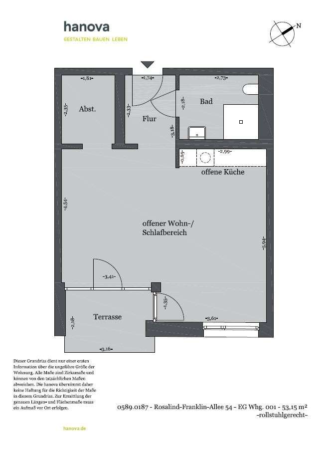 Thumbnail-Wohnung zum Mieten in Hannover 611,22 € 53.15 m²