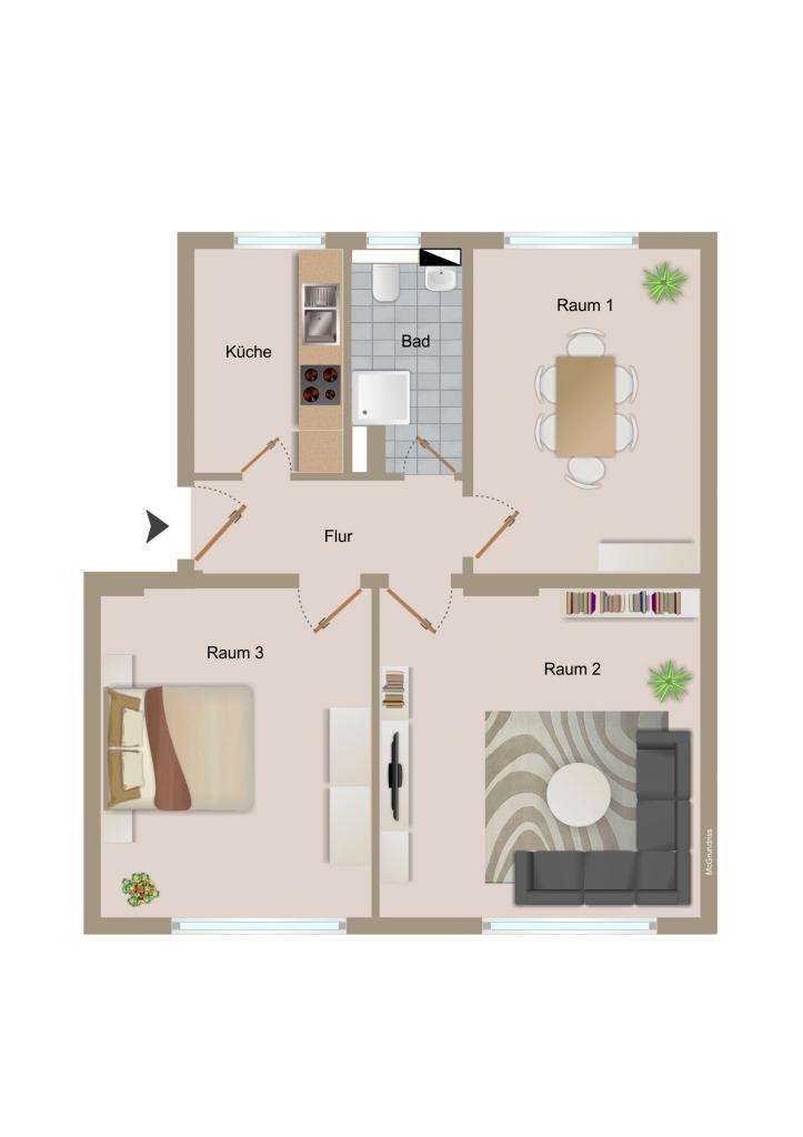 Thumbnail-Wohnung zum Mieten in Magdeburg 549,92 € 68.74 m²
