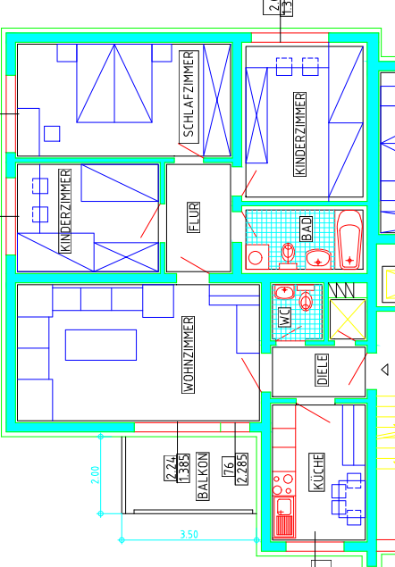 Thumbnail-Wohnung zum Mieten in Essen 700,00 € 91.64 m²