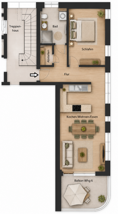Thumbnail-Wohnung zum Mieten in Tettnang 1.020,00 € 62 m²