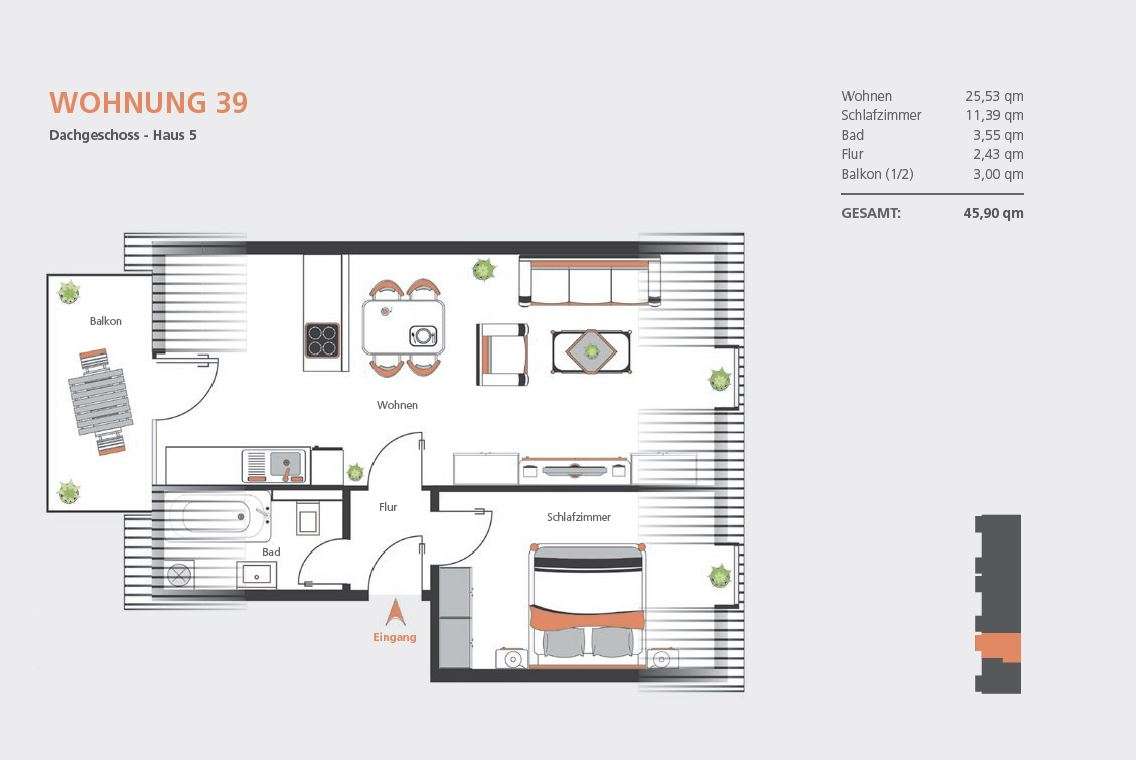 Thumbnail-Wohnung zum Mieten in Dillingen 550,00 € 46 m²