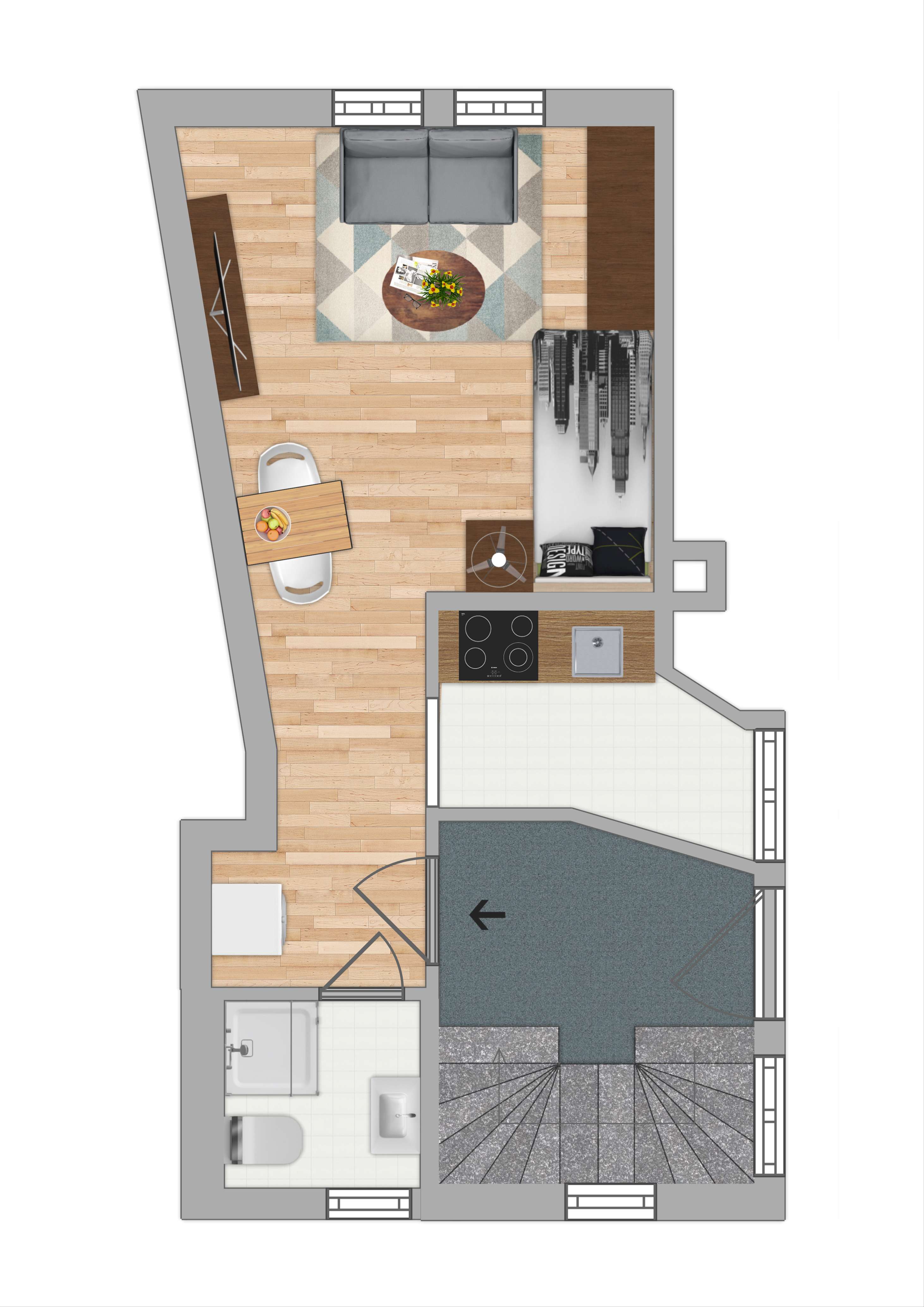 Thumbnail-Wohnung zum Kaufen in Hofheim 99.000,00 € 26.6 m²