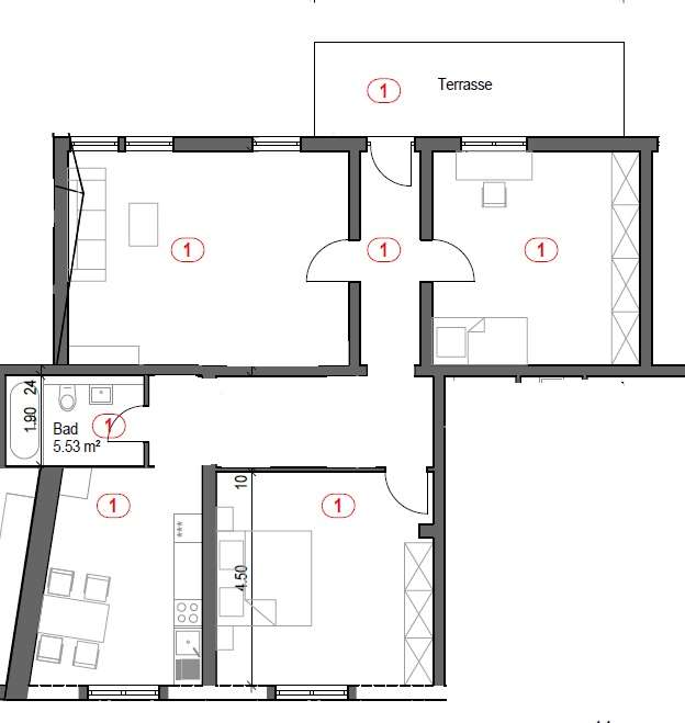 Thumbnail-Wohnung zum Mieten in Ludwigshafen am Rhein 950,00 € 108 m²
