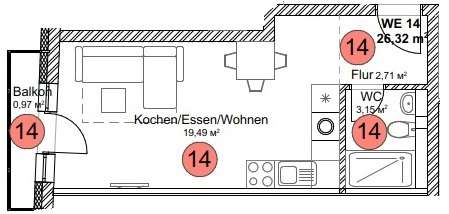 Thumbnail-Wohnung zum Kaufen in Pfullendorf 132.000,00 € 31.35 m²