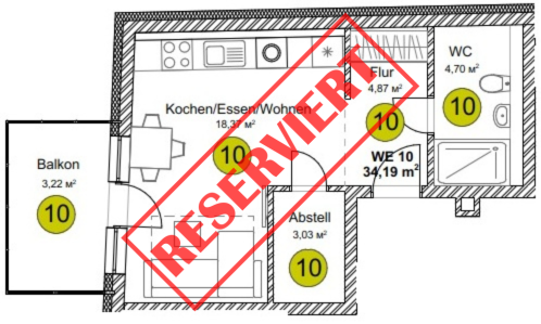 Thumbnail-Wohnung zum Kaufen in Pfullendorf 144.000,00 € 34.19 m²