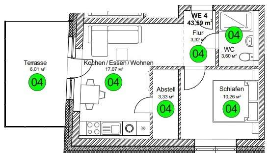 Thumbnail-Wohnung zum Kaufen in Pfullendorf 179.000,00 € 43.59 m²