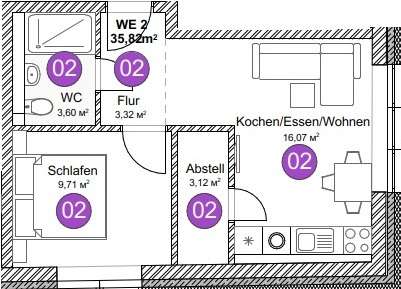 Thumbnail-Wohnung zum Kaufen in Pfullendorf 149.000,00 € 35.82 m²