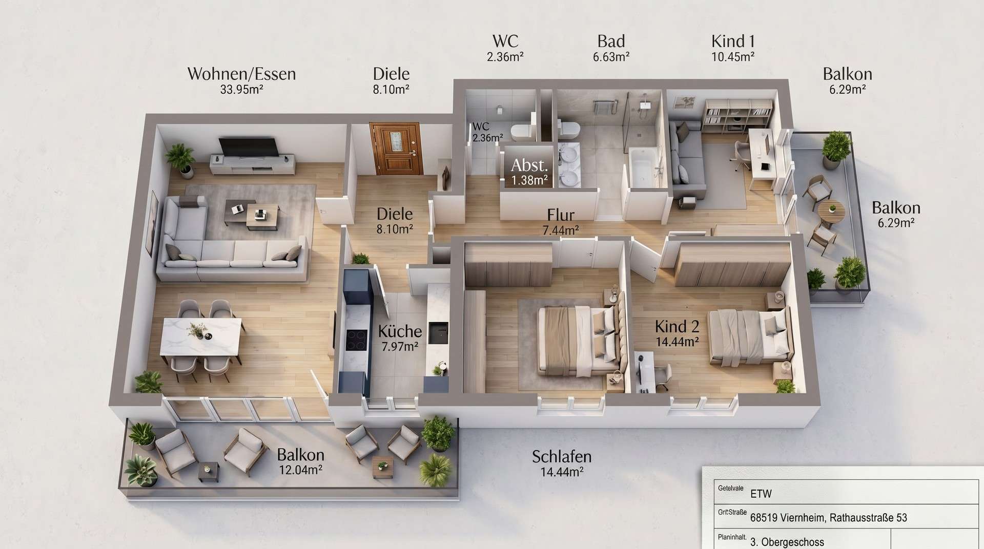 Thumbnail-Wohnung zum Kaufen in Viernheim 339.000,00 € 117 m²