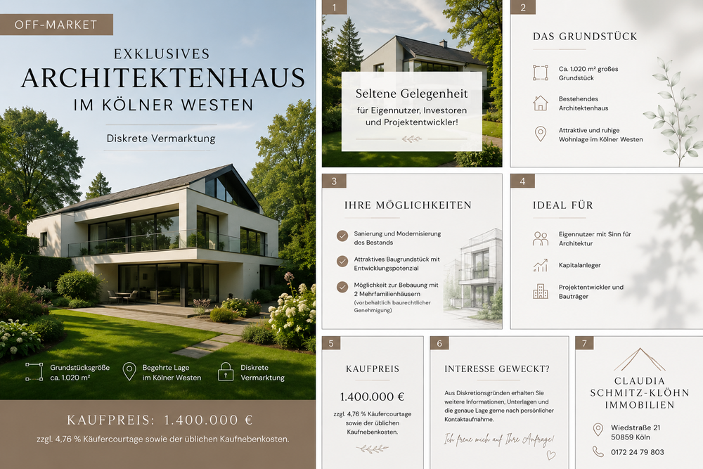 Thumbnail-Grundstück zu verkaufen in Köln Weiden 1.500.000,00 € 1020 m²