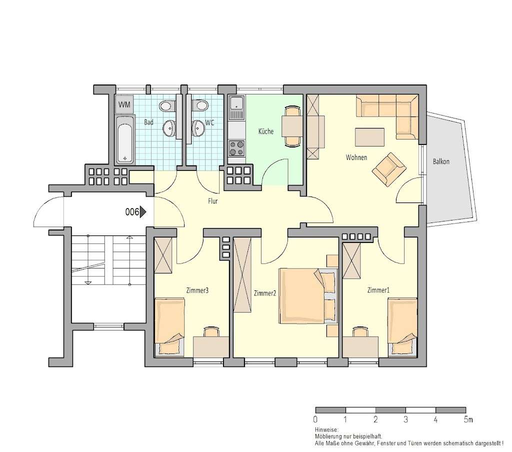 Thumbnail-Wohnung zum Mieten in Herford 536,00 € 74.45 m²
