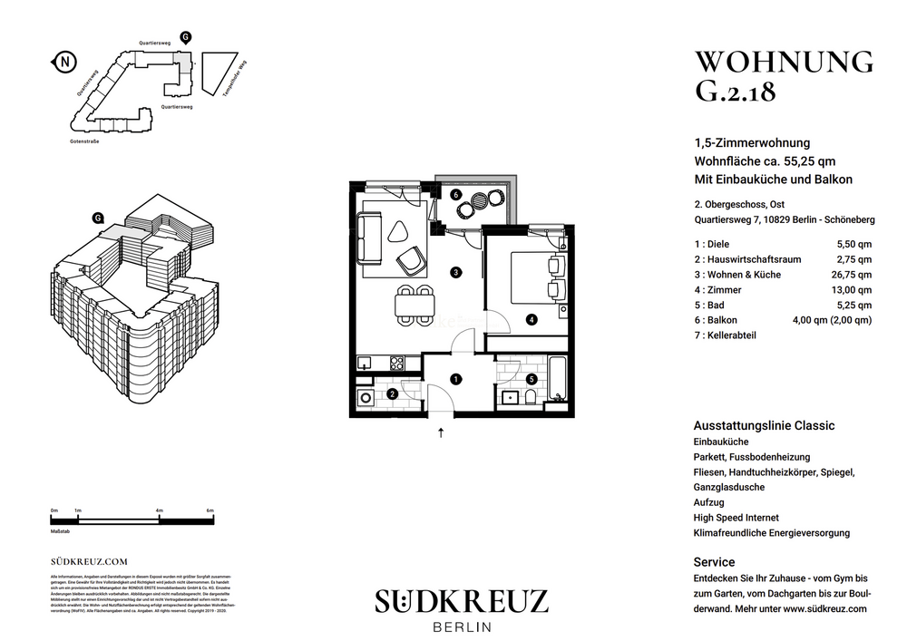 Thumbnail-Wohnung zum Mieten in Berlin 1.223,96 € 55.18 m²