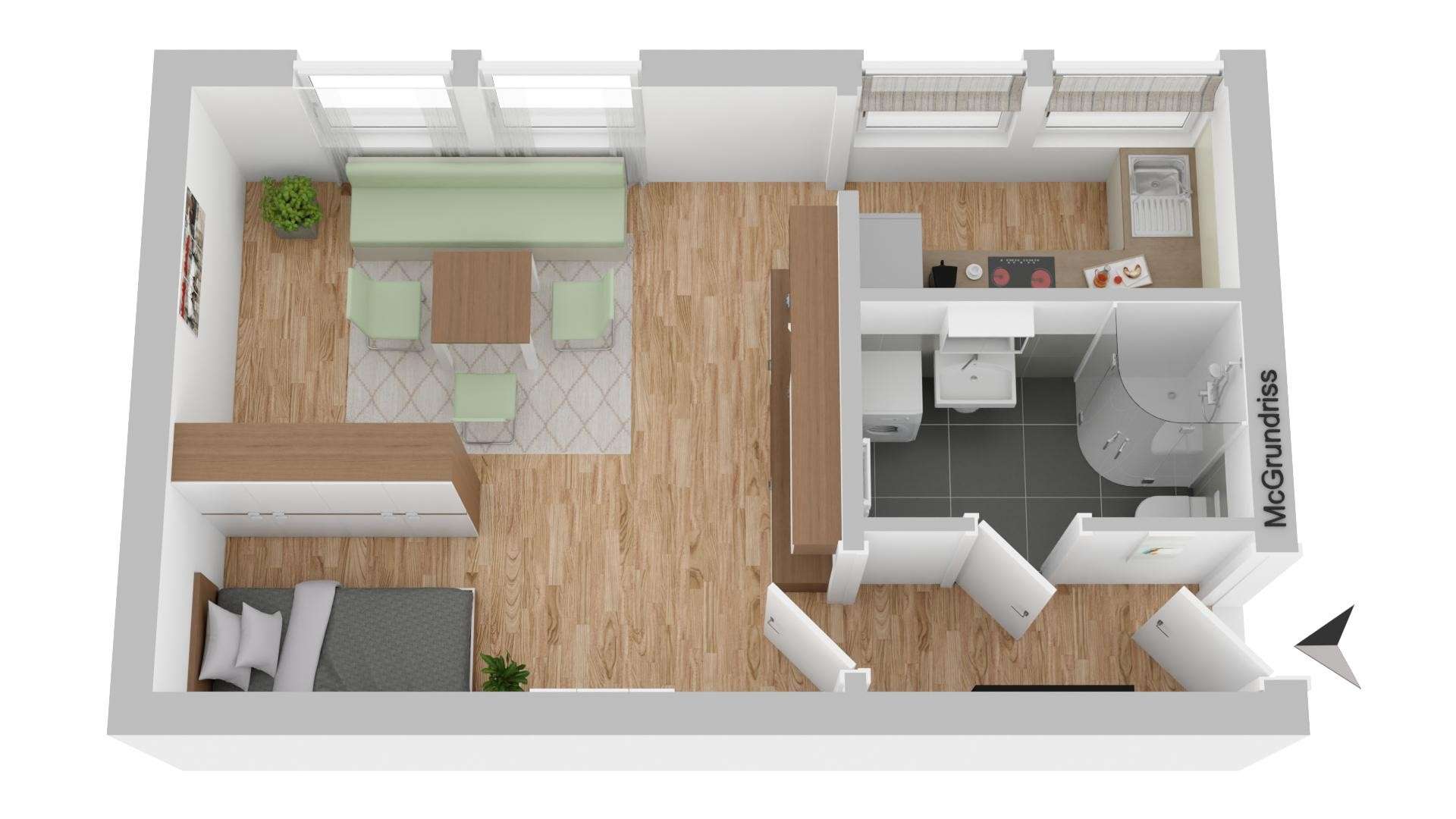 Thumbnail-Wohnung zum Mieten in Regensburg 505,00 € 38 m²